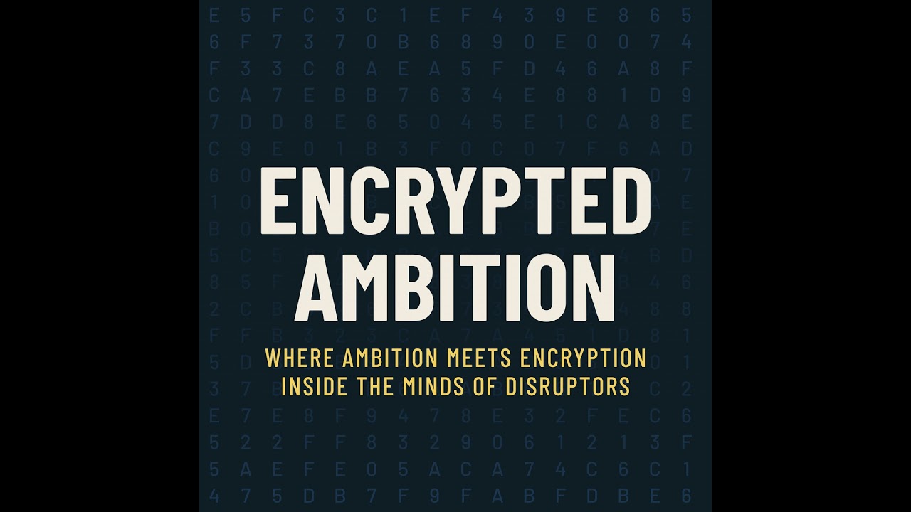 Encrypted Ambition title screen with digital code background